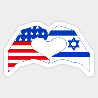 We Heart USA & Israel Patriot Flag Series Sticker